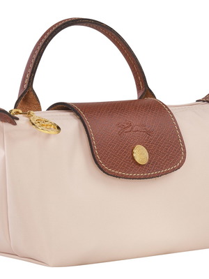 Longchamp Le Pliage Original Pouch handheld like new, beige and brown