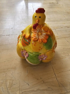 Easter ceramic fondue pot used Vicko