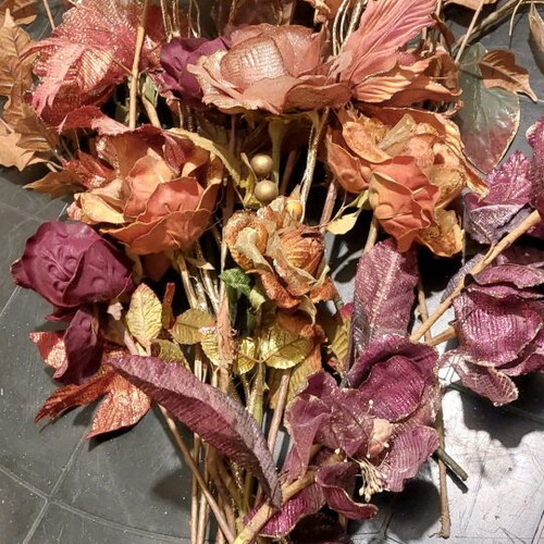 Fabric flowers like new, pack of 17 pieces, 60-70cm