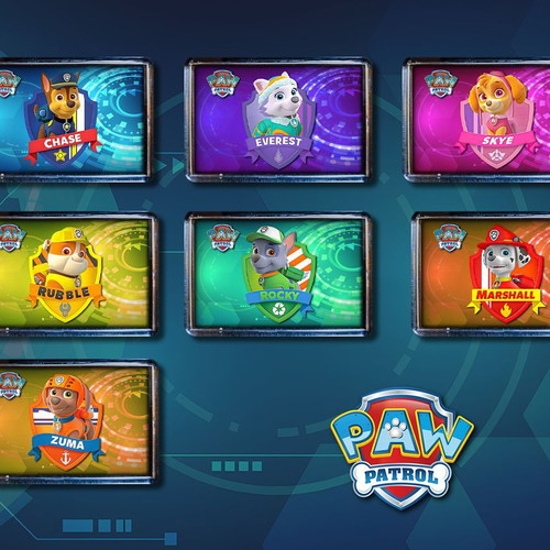 Paw Patrol fridge magnets set of 7 new, 7.5 x 5 cm