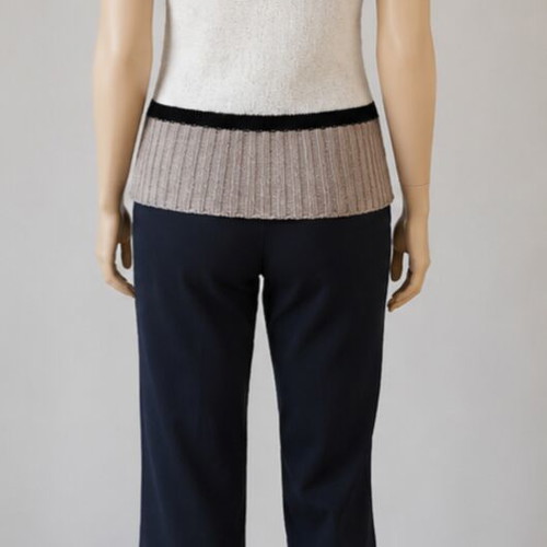 Scandalo cotton knit summer blouse like new, black and beige, size S/M