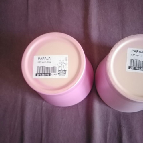 IKEA ceramic flowerpot set two soft pink colors new