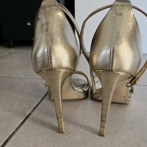 Sante women's sandals used, gold, size 38