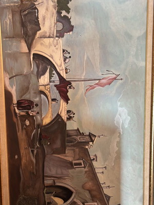 Original oil painting 1995 after Araldo Ariano 1969