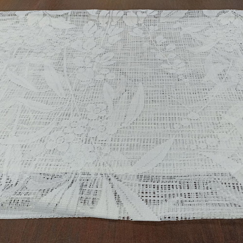 Curtain fabric lace white new 8.50x2.80
