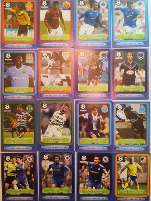 Europe's Champions 2009-2010 Football Cards and Stickers Set used, 16 cards