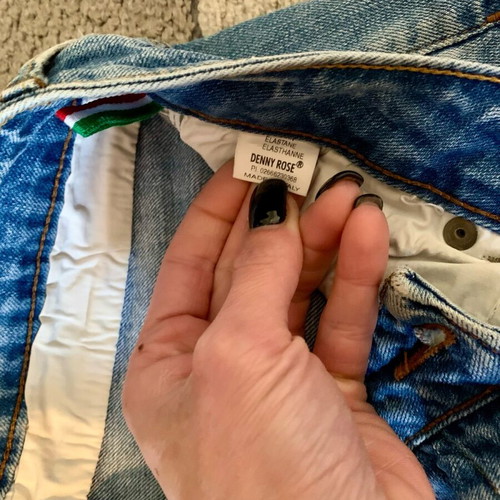 Denny Rose Jean like new with rips and buttons, blue