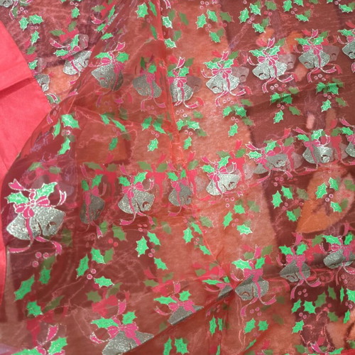 Christmas tablecloth new, 150cm size, red and gold shades