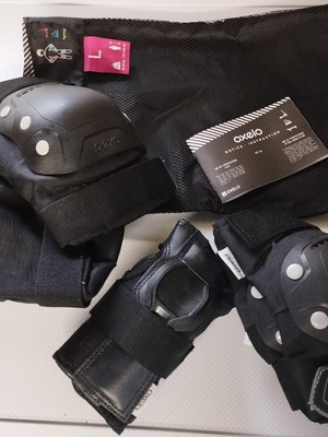 Oxelo SET 3P FIT500 Black Grey σετ προστατευτικών για inline πατίνια L