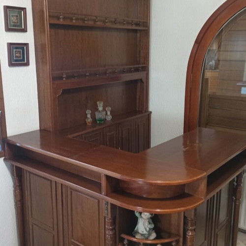 Handmade walnut bar like new