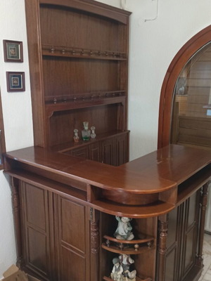 Handmade walnut bar like new