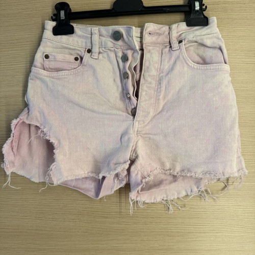 Reiko pink denim shorts XS high waist button fly like new
