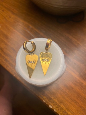 Stainless Steel Earrings like new, glam rock, gold color