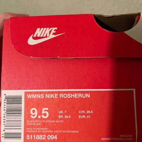 Nike Rosherun athletic shoes used, size 41, black