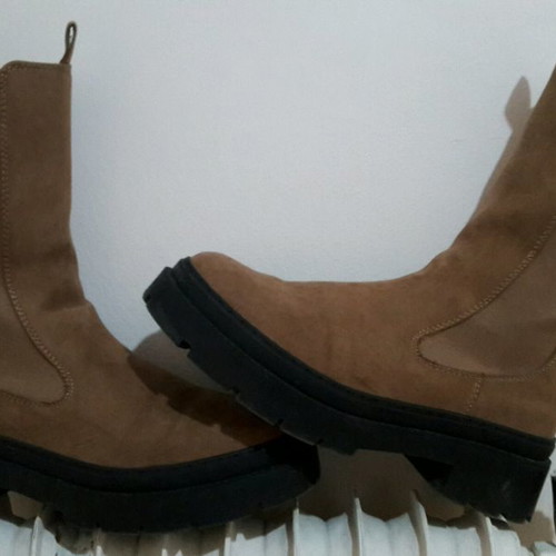 Chelsea boots suede brown tan new, high