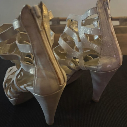 Tsitsivas sandals like new, metallic gold and silver, heel height 12cm, size 39