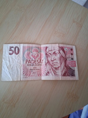 Czech koruna used, 50 banknote, 1997
