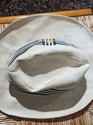 Straw men's hats used, set of 3, size 58, white