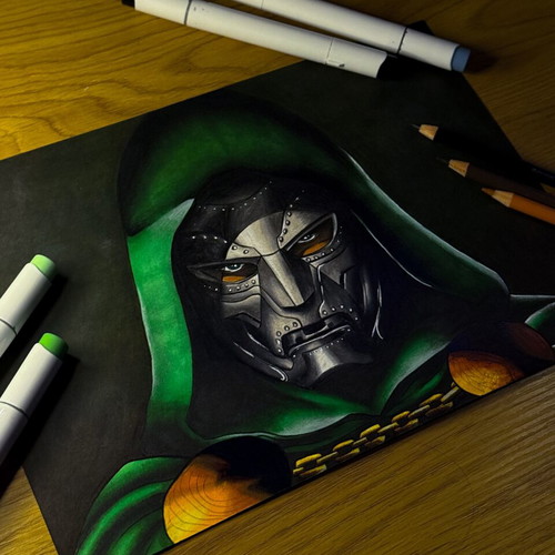 Doctor Doom Original Handmade Drawing A4