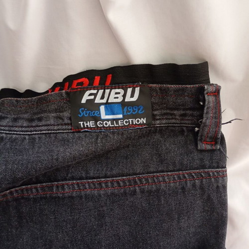 FUBU vintage streetwear jeans black denim used, 3XL