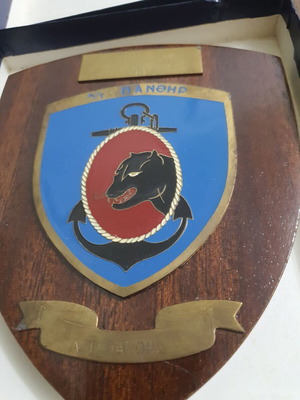 Wooden plaque with A/T Panther naval emblem