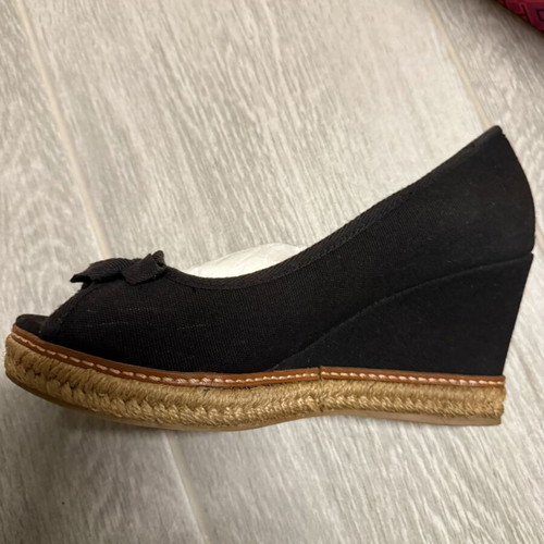 Tory Burch Jackie 2 85mm Wedge Black Espadrilles like new US 8.5