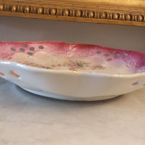 Porcelain round platter with handles Carl Tielsch like new, 31cm