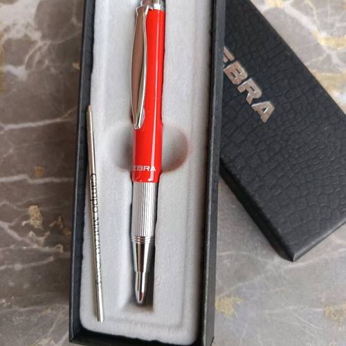 Folding pen new in red and silver color