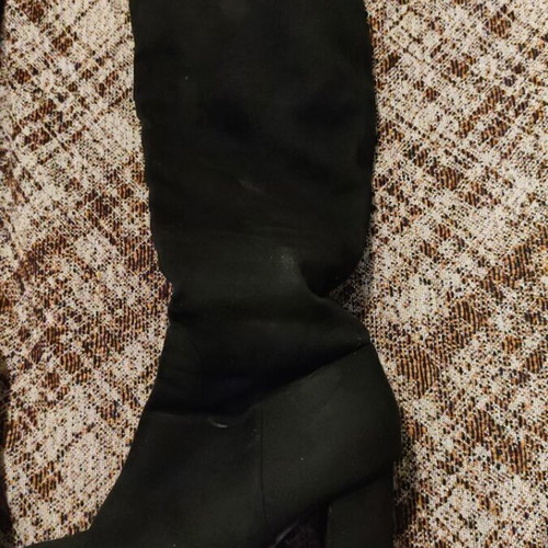 Boots black castor over-the-knee heel height 9 cm like new size 38