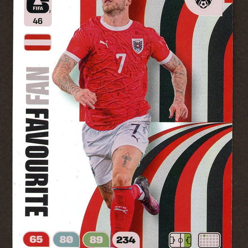 2026 Panini World Cup Adrenalyn XL #46 Arnautovic Fan Favourite pack like new