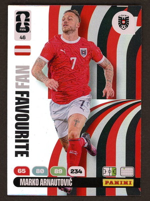2026 Panini World Cup Adrenalyn XL #46 Arnautovic Fan Favourite pack like new