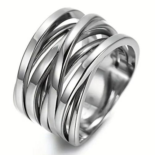 Women's ring with intertwined elements boho chic style, new