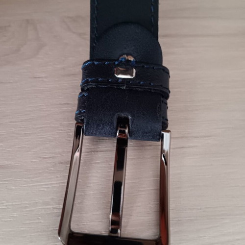 Leather men's navy blue belt like new, size 115 cm