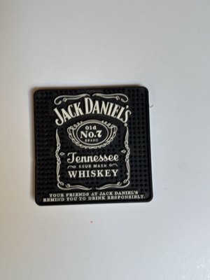 Jack Daniel's Tennessee Whiskey τετράγωνο μαύρο λαστιχένιο σουβέρ