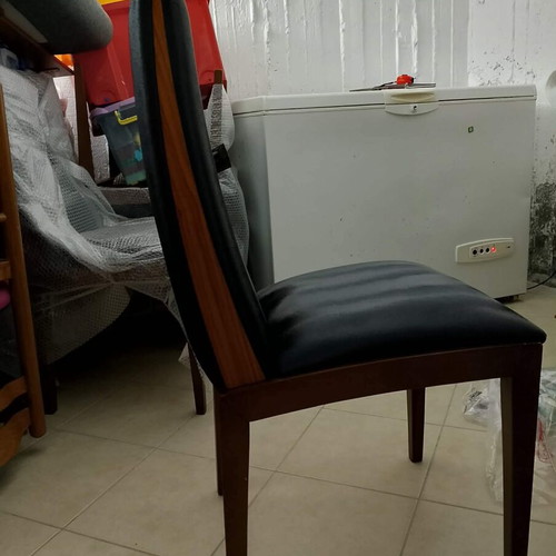 Chair solid walnut wood with leather like new