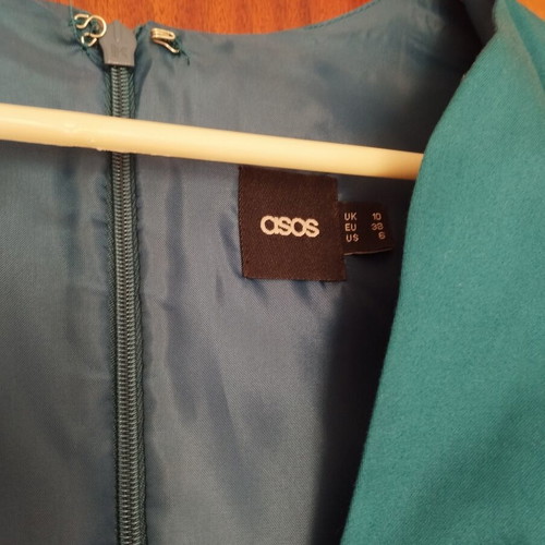 Asos dress medium petrol midi, like new, slightly shortened