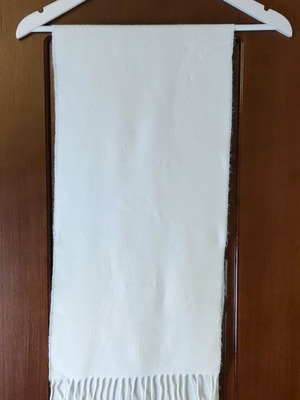Children's white scarf unused, 130x28 cm, Made in Germany