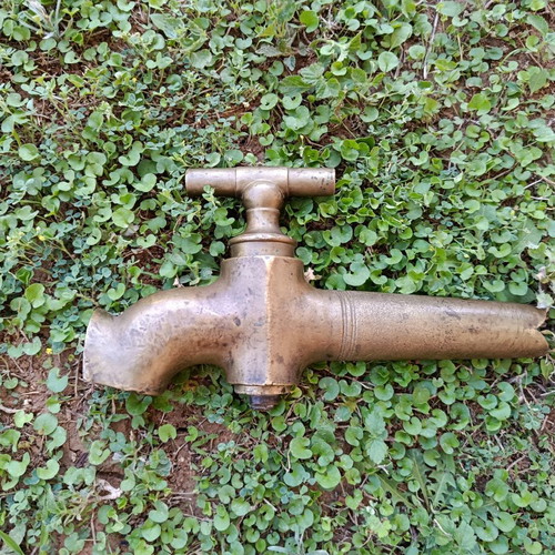 Large brass faucet used, antique, functional