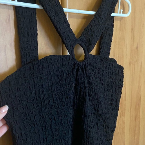 Mango black top new, size large, textured design
