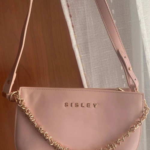 Sisley pink shoulder bag with gold chain like new