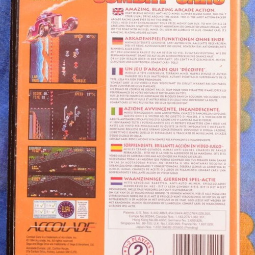 Combat Cars Sega Mega Drive game used, good to like-new condition