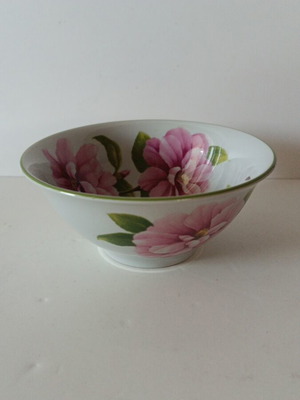 Spode Fine Stone vintage bowl with floral peony design