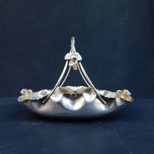 Art Nouveau silver-plated bronze fruit bowl like new, German made