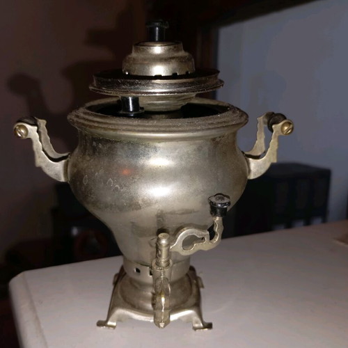 Russian samovar used, decorative and handmade