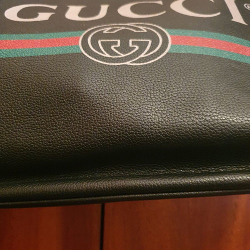 Gucci bag print half moon hobo like new, black shoulder