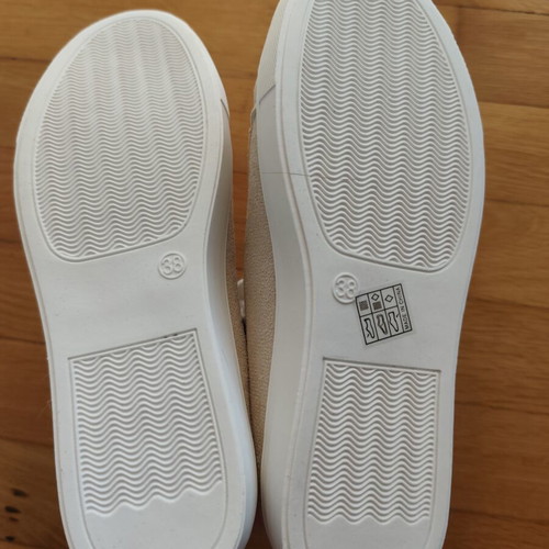 Shein beige athletic shoes new with side zipper