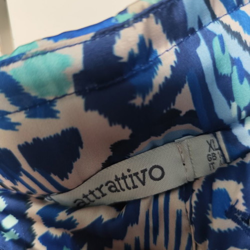 Attrattivo high-waisted pants XL with belt, blue
