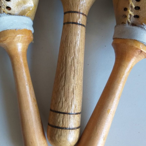 Leather maracas, two pairs salsa model