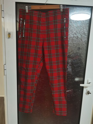 Zara checked pants XL like new, high waist, elastic