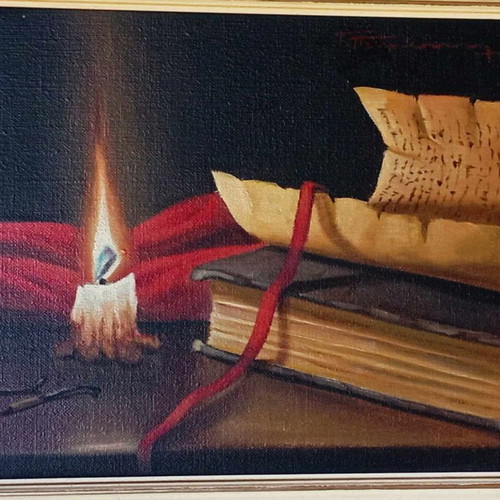 Ελαιογραφία σε καμβά Γ.Πεφάνης σαν καινούργιο, υπογεγραμμένη, με διπλή κορνίζα